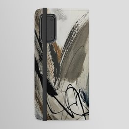 Drift [5]: a neutral abstract mixed media piece in black, white, gray, brown Android Wallet Case