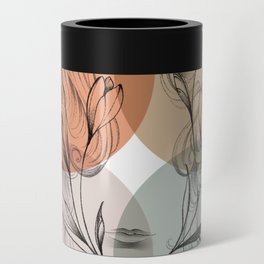 contemporary neutral color flowers with hairs design Can Cooler
