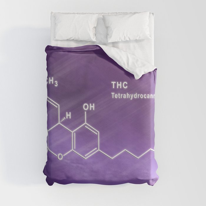 THC Tetrahydrocannabinol Structural chemical formula Duvet Cover