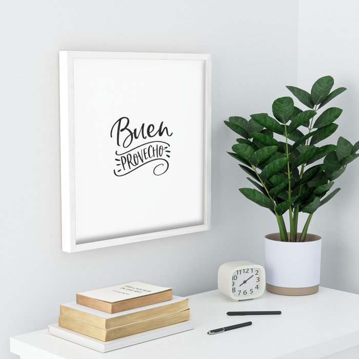 BUEN Sign,Spanish Recessed | Bon Print PROVECHO SIGN, Decor,Spanish by Decor TypoStore Gifts,Food Gift,Kitchen Appetit Society6 Framed