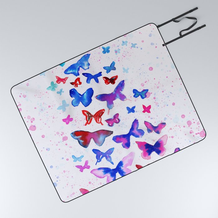 Magic Butterflies - Watercolor Butterflies Picnic Blanket