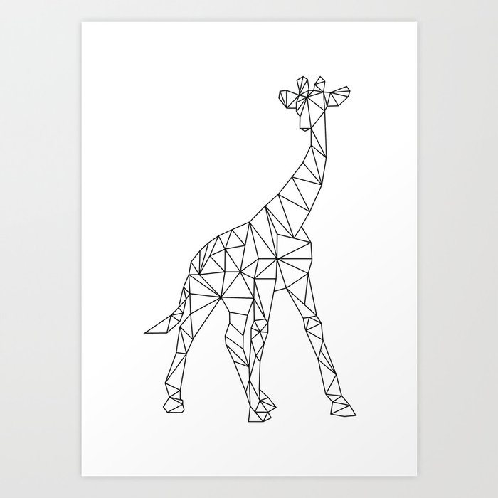 Geometric Giraffe Art Print by PAINTxPRINT.