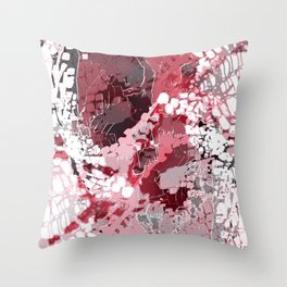 Modern, abstract pattern, white, pastel pink, grey Throw Pillow