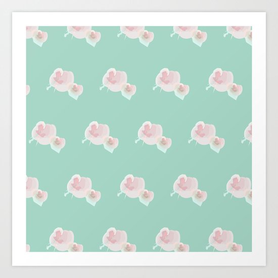 Dope Floral Teal Art Print