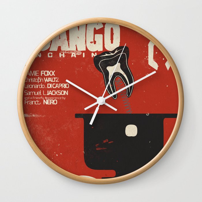 Django Unchained, Quentin Tarantino, alternative movie poster, Leonardo DiCaprio, Jamie Foxx Wall Clock