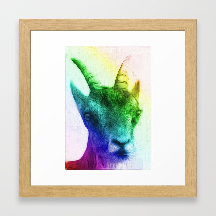 Rainbow Goat 11x14 Art Print of Original Painting With White Matte