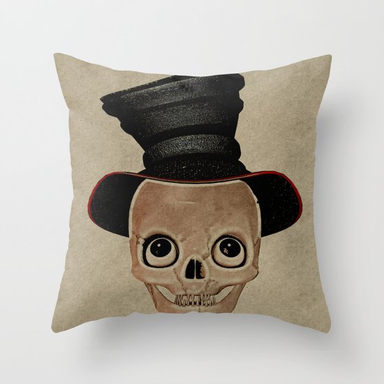 Mad Skull Hatter Throw Pillow