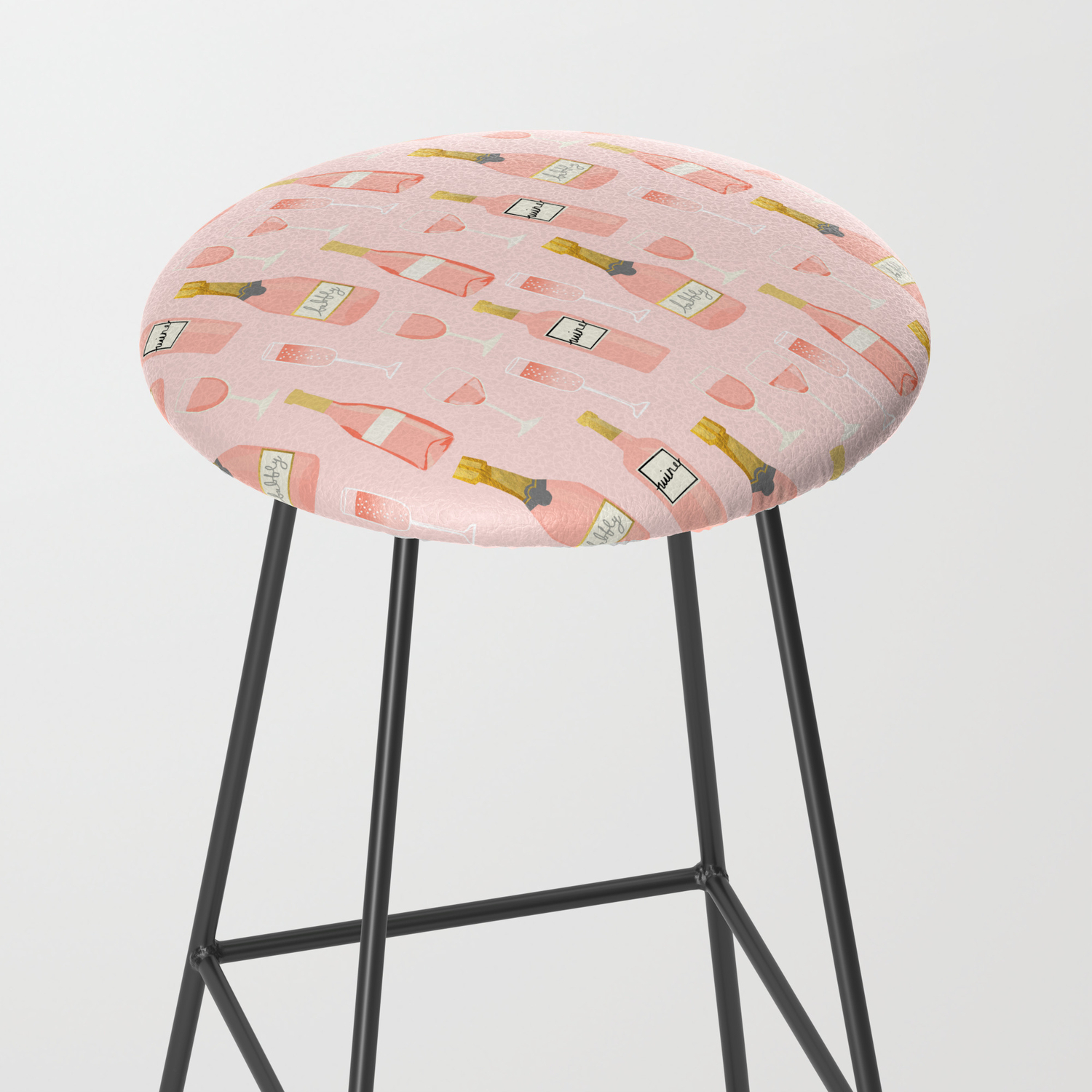 Rose All Day Rose Wine Champagne Lady Art Trendy Fun Girls Art Bar Stool By Charlottewinter Society6