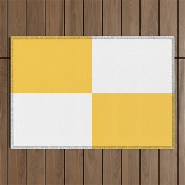 Four Squares (Orange & White Pattern) Outdoor Rug