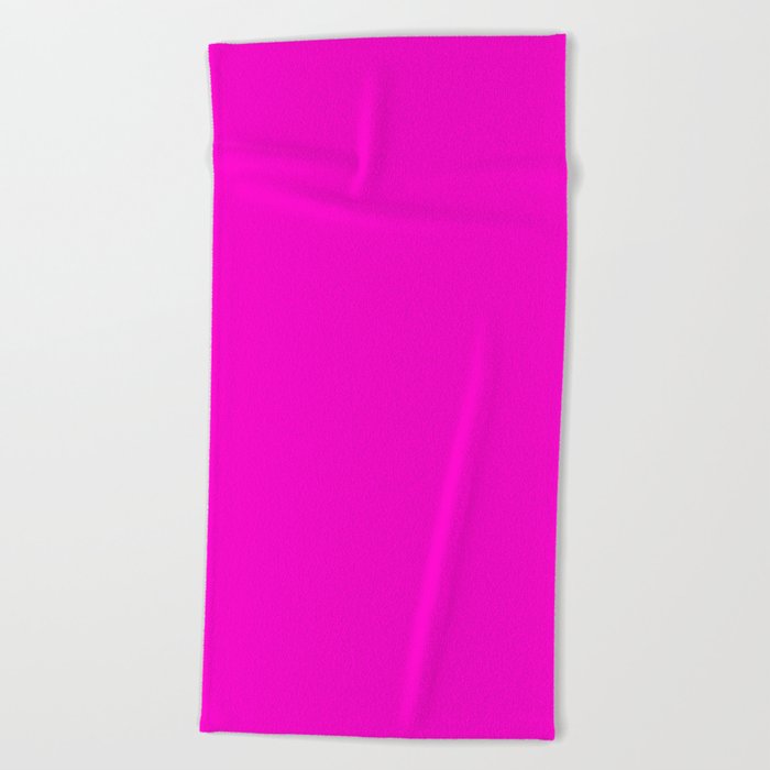 Pink neon color bright summer Beach Towel