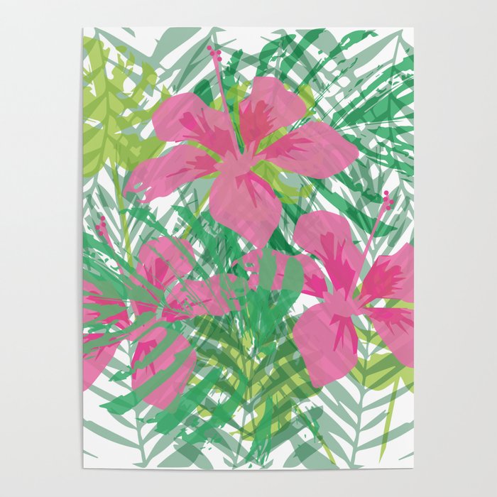 tropical flowers Poster