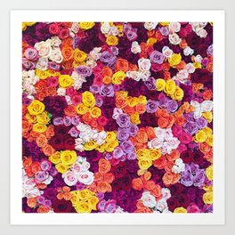 Flower to the people Art Print | Happy, Yellow, Mod, Purple, Color, Floral, Red, Photo, Bright, Modern 
