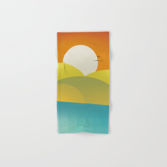 Chilaxing autumn on seaside Hand & Bath Towel
