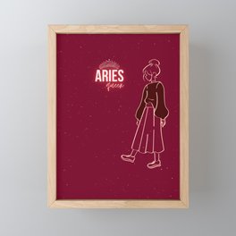 Aries Zodiac Design Framed Mini Art Print