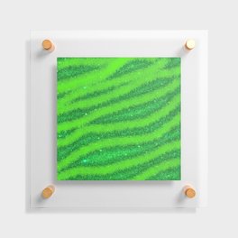 Light Green Glitter Zebra  Magic Collection Floating Acrylic Print