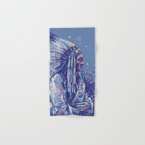 native american portrait-sitting bull Hand & Bath Towel