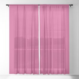 Fuchsia Purplish Pink Solid Color Popular Hues - Patternless Shades of Pink - Hex Value #CC397B Sheer Curtain
