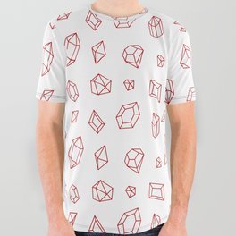 Red Gems Pattern All Over Graphic Tee