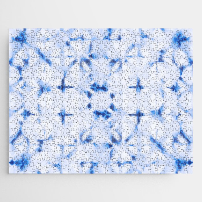 Tie dye sky blue Jigsaw Puzzle