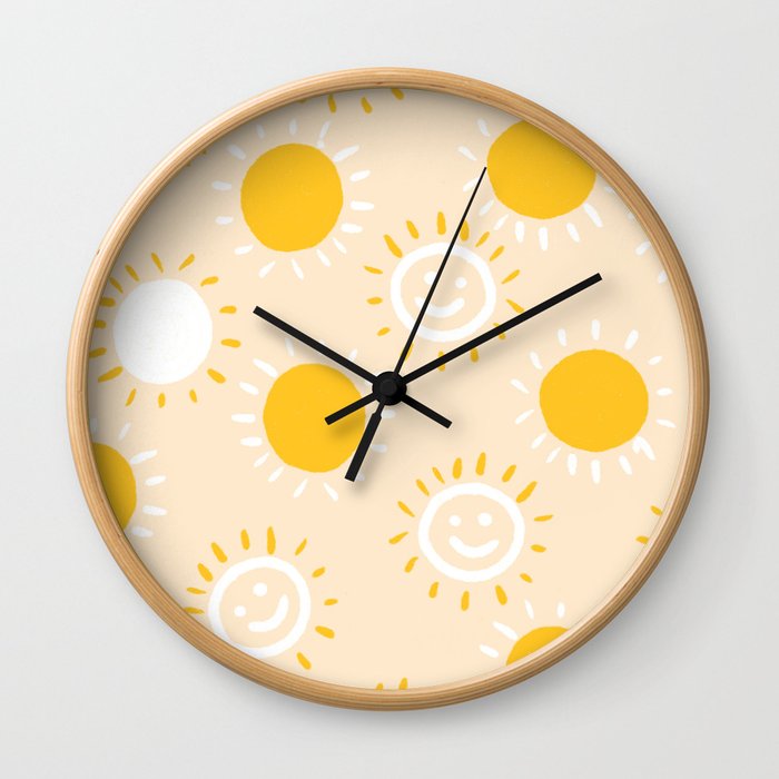 happy sunshine Wall Clock