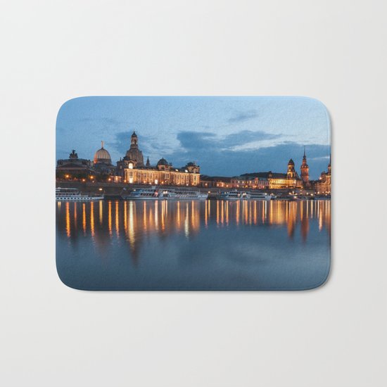 Dresden skyline, City, Germany, Cityscape blue hour Bath Mat