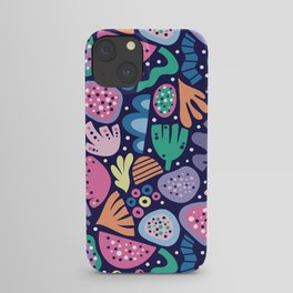 Playful abstraction. Seamless pattern with abstract bold whimsical shapes. Contemporary art iPhone Case