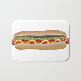 Hot Dog Bath Mat | Illustration, Pop Art, Painting, Food 