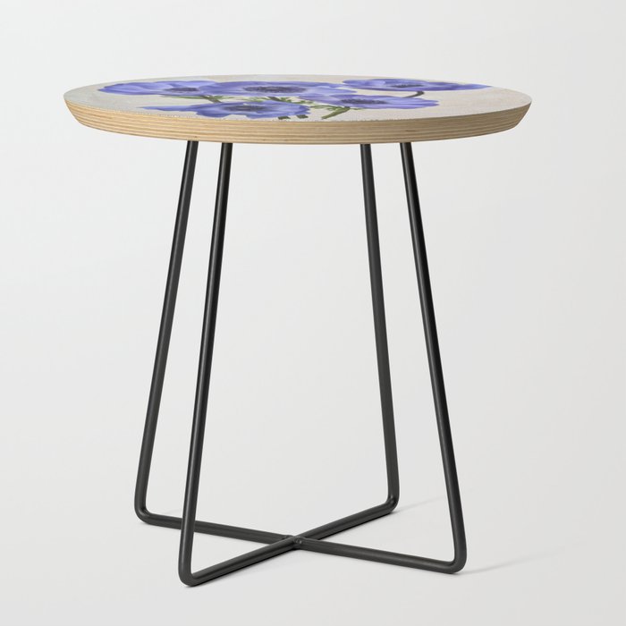 Pretty Periwinkle Poppies Side Table