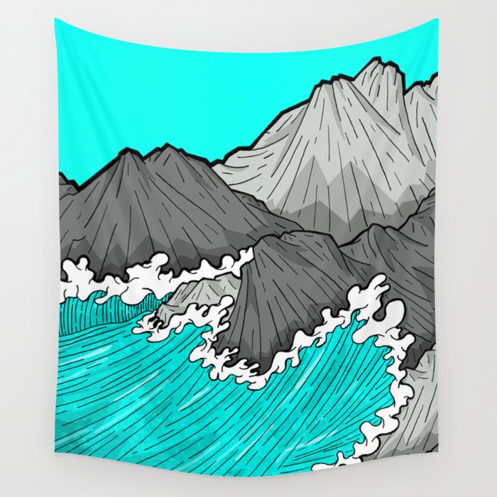The Rocks And The Sea Wall Tapestry