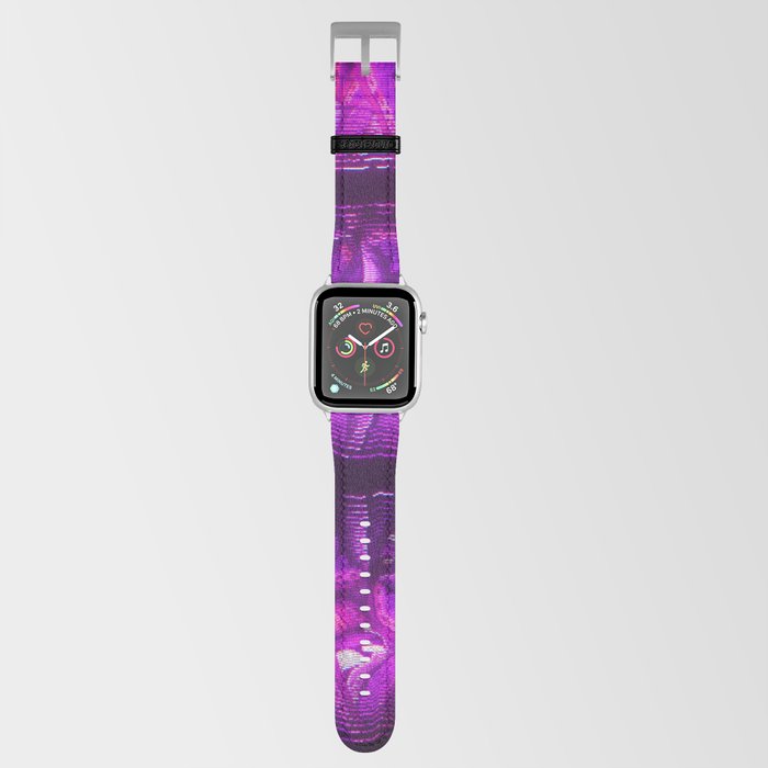 Purple Glitch Stripes Apple Watch Band