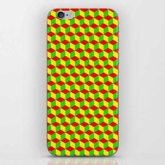 Cubed - Rasta iPhone & iPod Skin