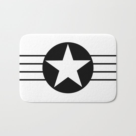 Black and white star Bath Mat