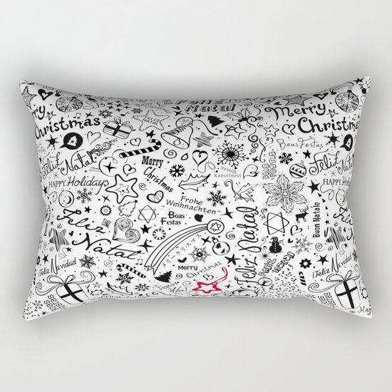 Merry Christmas Multiple languages Rectangular Pillow