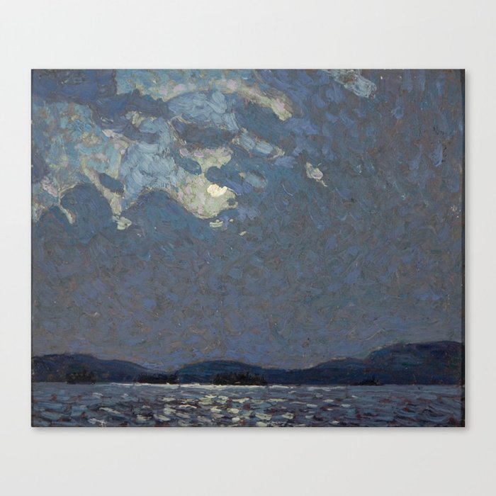 Tom Thomson - Moonlight over Canoe Lake - Canada, Canadian Oil Painting - Group of Seven Canvas Print