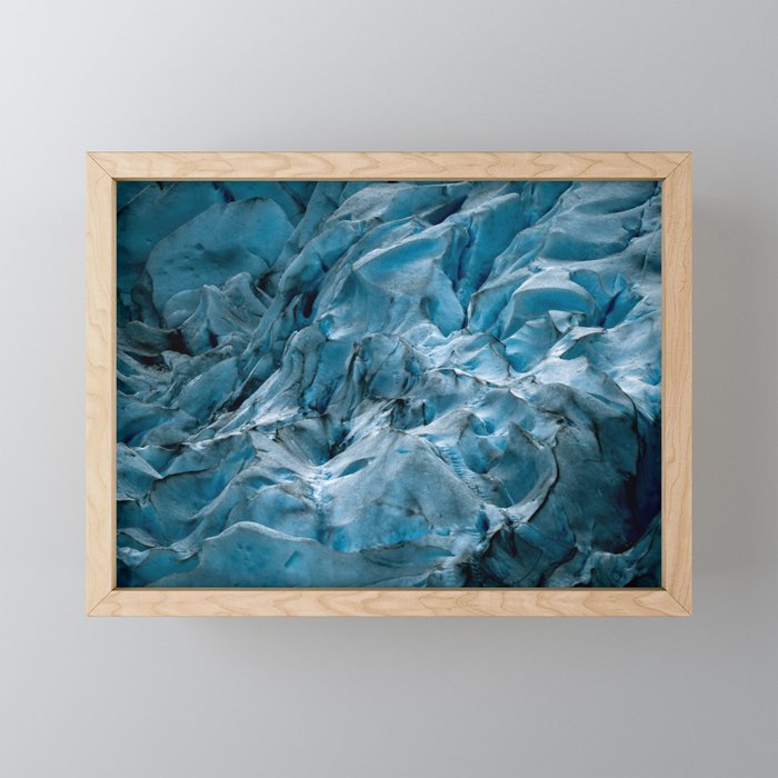 Blue Ice Glacier in Norway - Landscape Photography Framed Mini Art Print