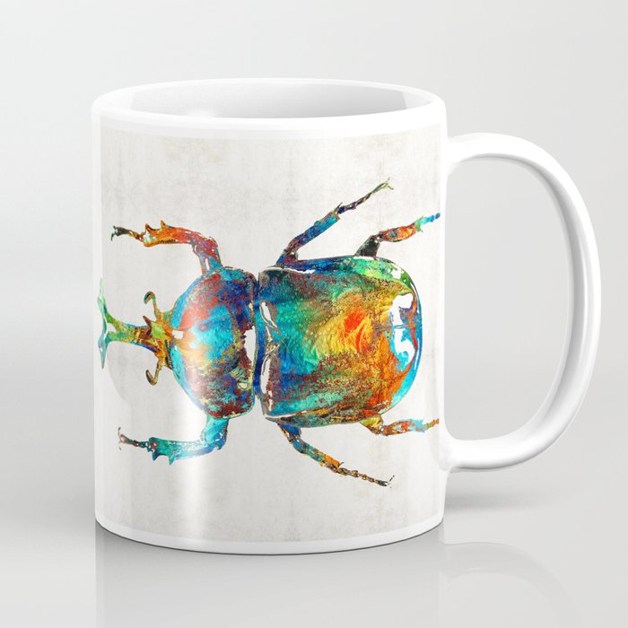 Colorful Beetle Art - Scarab Beauty - By Sharon Cummings Coffee Mug