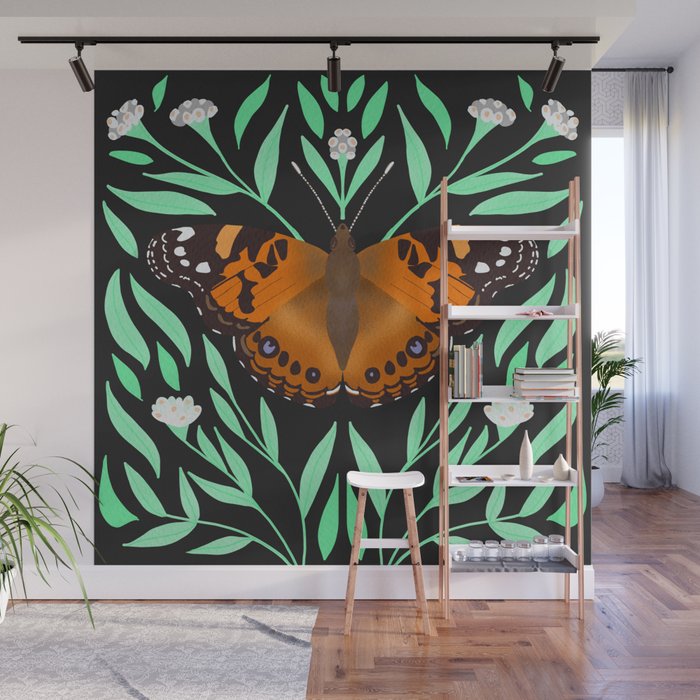 American Painted Lady - Charcoal Wall Mural