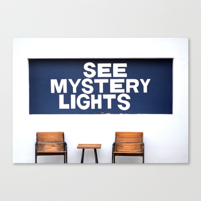 See Mystery Lights Sign Marfa, TX Canvas Print