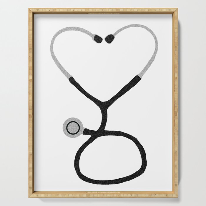 Heart Shaped Stethoscope for Doctor or Nurse Serving Tray