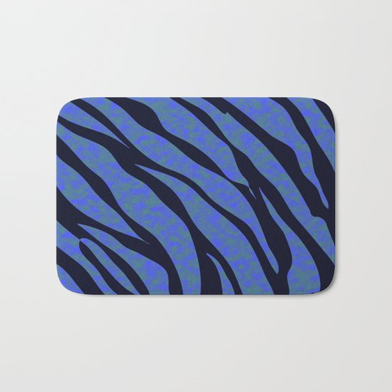 Blue ocean zebra Bath Mat