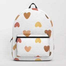 Brown Hearts Pattern Backpack