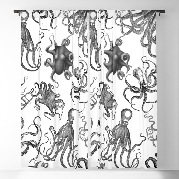 Octopus Kraken Everywhere Blackout Curtain