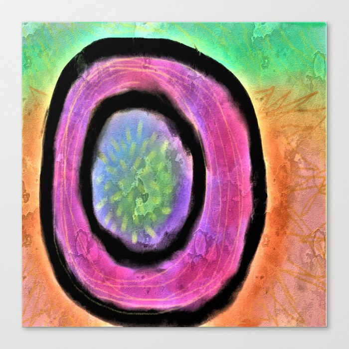 Circle Colorful Abstract Digital Painting Canvas Print By