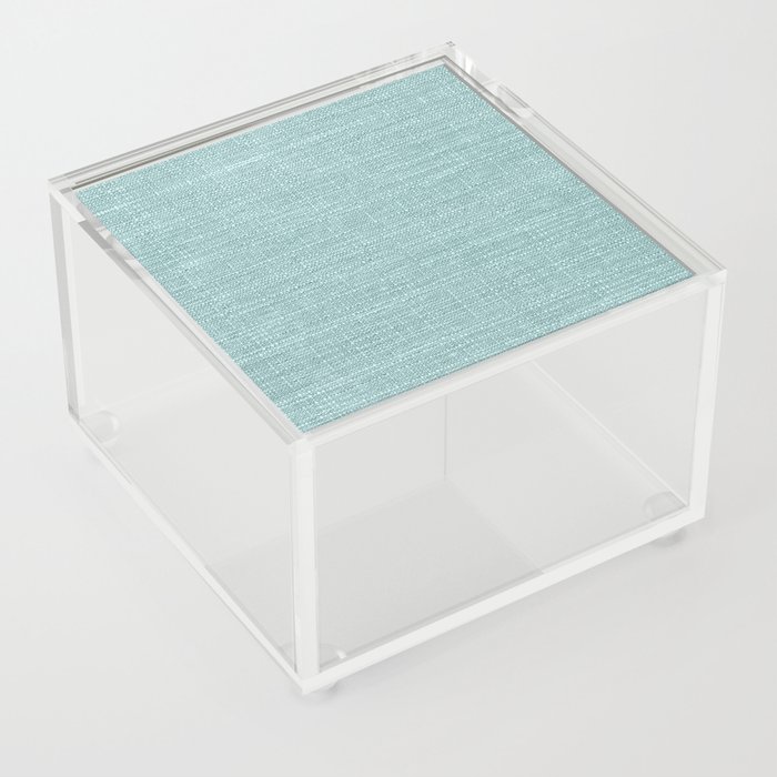 Aqua Green Blue Heritage Hand Woven Cloth Acrylic Box