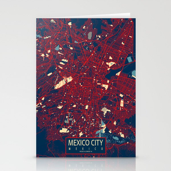 Mexico City Map - Hope Stationery Cards