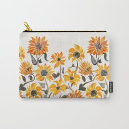 Sunflower Watercolor – Yellow & Black Palette Carry-All Pouch