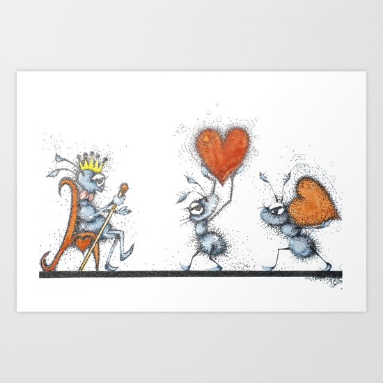 King of hearts Art Print