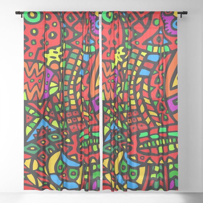Abstract #411 Sheer Curtain