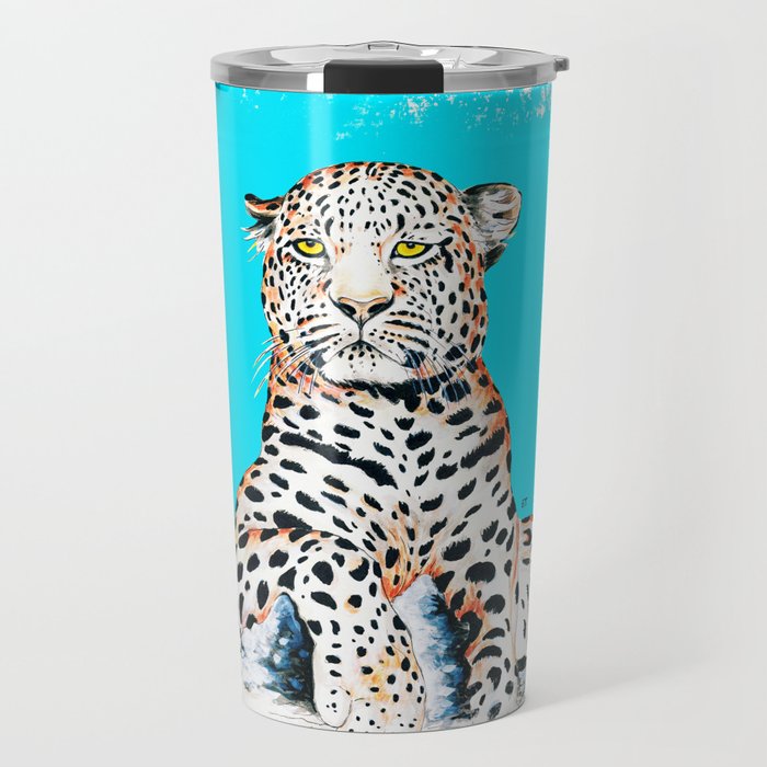 Leopard King Ink Blue Travel Mug