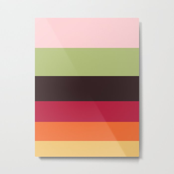 Colorful Color-blocking Stripes Metal Print